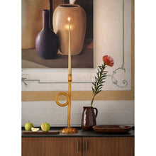 Load image into Gallery viewer, Venetian Knot Amber Candleholder
