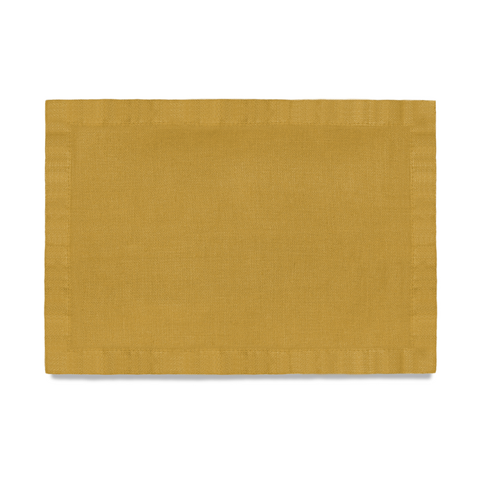 Linen Sateen Mustard Placemat, Set of 4