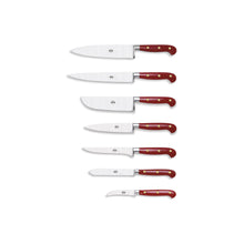Load image into Gallery viewer, Red Lucite Kitchen Knife Set, 7 Knives
