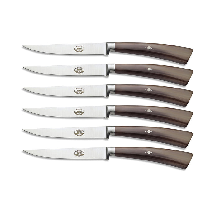 Plenum Ox Horn Steak Knife Set, 6 Knives