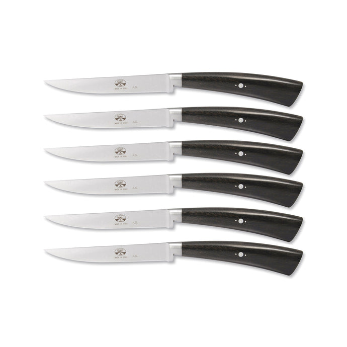 Plenum Ebony Steak Knife Set, 6 Knives