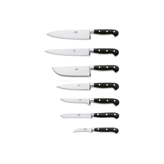 Black Lucite Kitchen Knife Set, 7 Knives