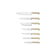 Load image into Gallery viewer, White Lucite Kitchen Knife Set, 7 Knives