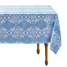 Load image into Gallery viewer, Floral Limewash Blue Tablecloth