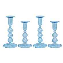 Load image into Gallery viewer, Spark Medium &amp; Large Clear Candleholders, Set of 4