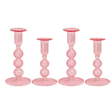 Load image into Gallery viewer, Spark Medium &amp; Large Clear Candleholders, Set of 4