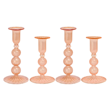 Load image into Gallery viewer, Spark Medium &amp; Large Clear Candleholders, Set of 4