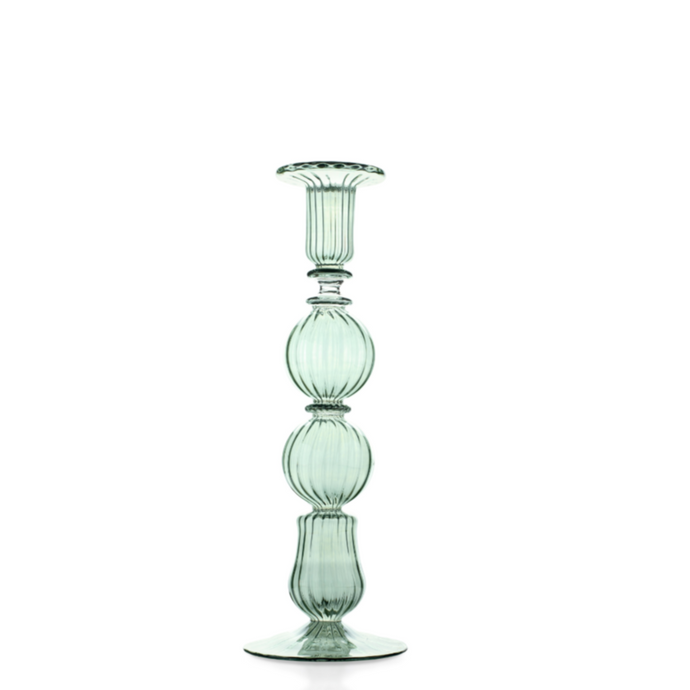 Ombo Green Glass Candleholder