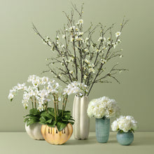 Load image into Gallery viewer, Calinda Blue Grotto Gold Vase