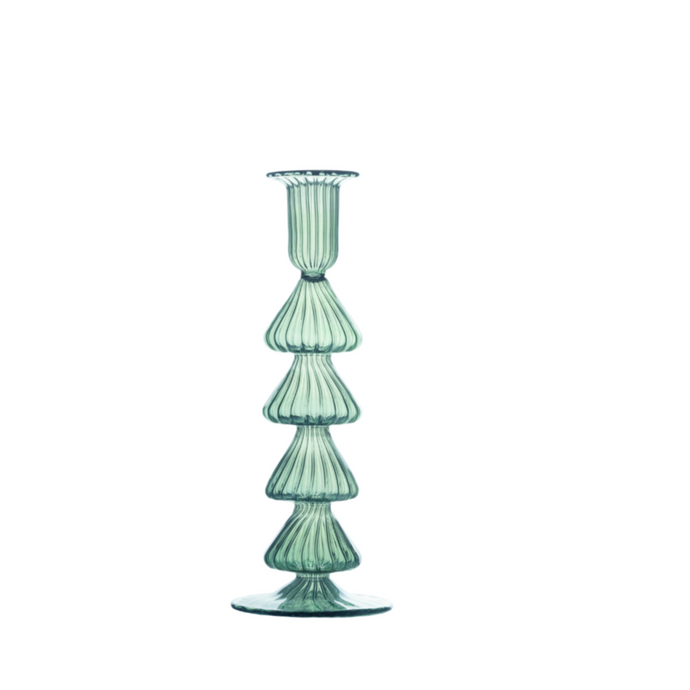 Buto Green Glass Candleholder