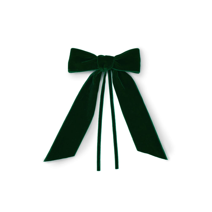 Green Velvet Bow, Set of 4