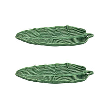 Load image into Gallery viewer, Banana Leaf Medium Platter, Set of 2