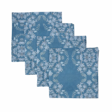 Load image into Gallery viewer, Floral Limewash Blue Napkin, Set of 4