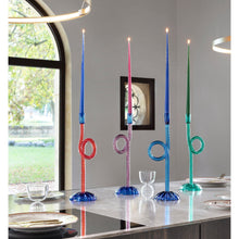 Load image into Gallery viewer, Joyful Venetian Knot Ruby &amp; Blue Candleholder