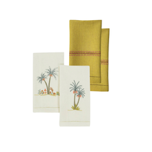 Load image into Gallery viewer, Luxor Palm Tree &amp; Cherry Blossom Guest Towels, Curated Set