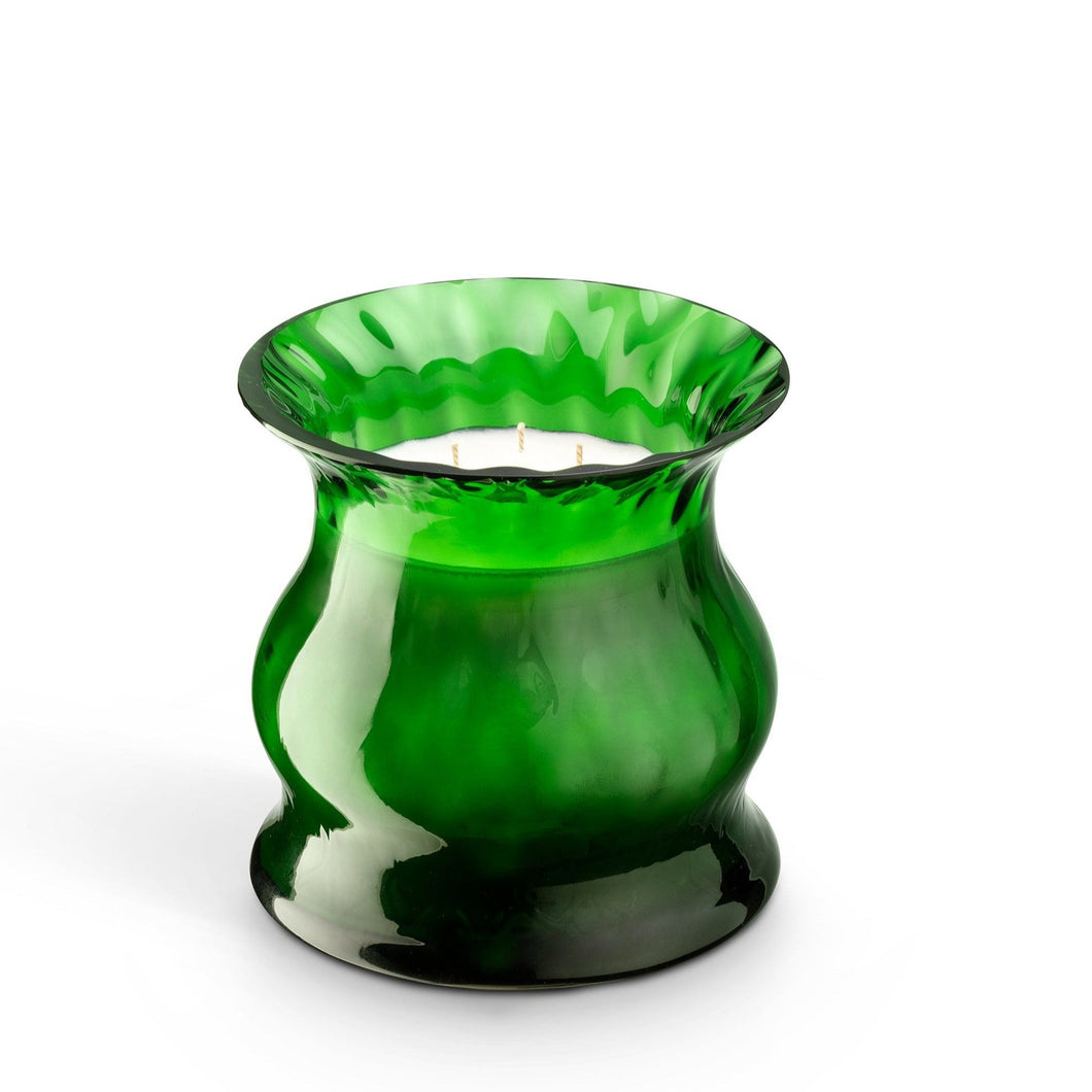 Tulip Green Murano Glass Candle