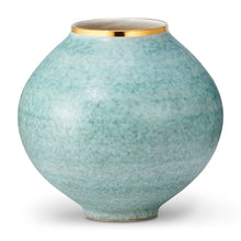 Load image into Gallery viewer, Calinda Blue Grotto Gold Vase
