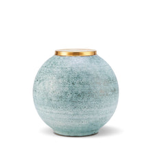 Load image into Gallery viewer, Calinda Blue Grotto Gold Vase
