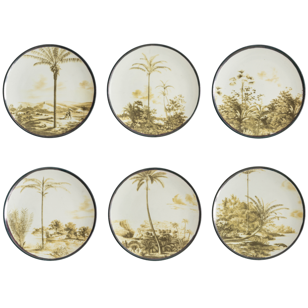 Las Palmas Dessert Plate Multi, Set of 6