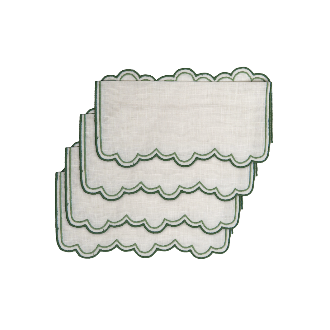 Escamas Cocktail Napkin Green, Set of 4
