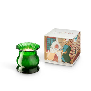 Tulip Green Murano Glass Candle