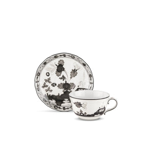 Oriente Italiano Albus Tea Cup & Saucer, Set of 2