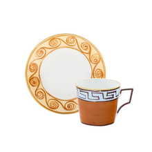 Load image into Gallery viewer, Il Viaggio Di Nettuno Terracotta Espresso Cup &amp; Saucer, Set of 2