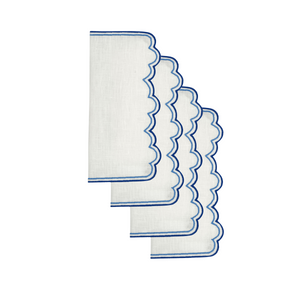 Escamas Cocktail Napkin Blue, Set of 4