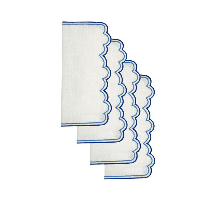 Escamas Cocktail Napkin Blue, Set of 4