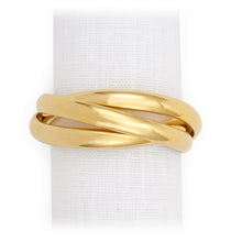 Load image into Gallery viewer, Three-Ring Gold Napkin Ring, Set of 4