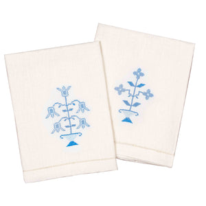Ottoman Blue Vase Guest Towel, Set of 2