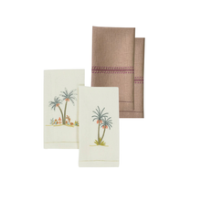 Load image into Gallery viewer, Luxor Palm Tree &amp; Cherry Blossom Guest Towels, Curated Set