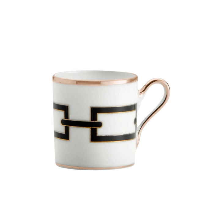 Catene Nero Coffee Cup & Saucer, Set of 2