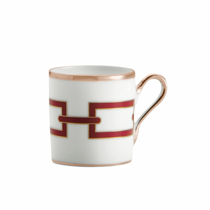 Catene Scarlatto Coffee Cup & Saucer, Set of 2