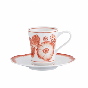 Coralina Coffee Cup & Saucer, Set of 4