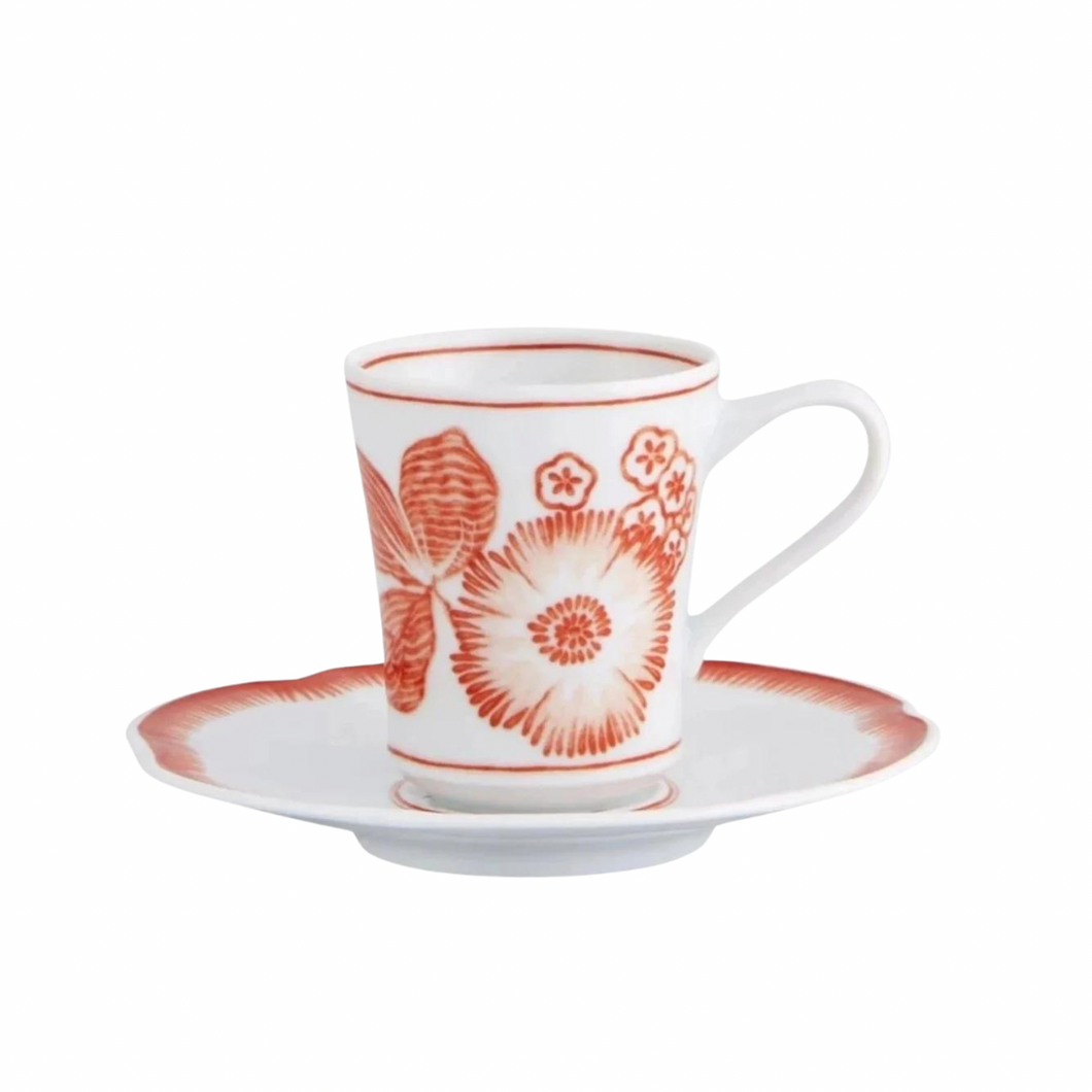 Coralina Coffee Cup & Saucer, Set of 4