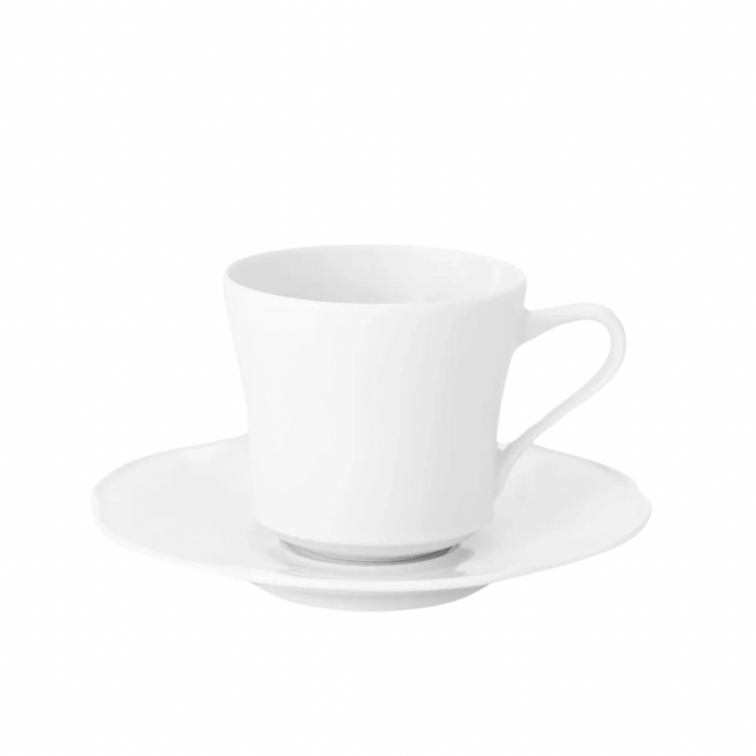 Crown White Coffee Cup & Saucer, Set of 4
