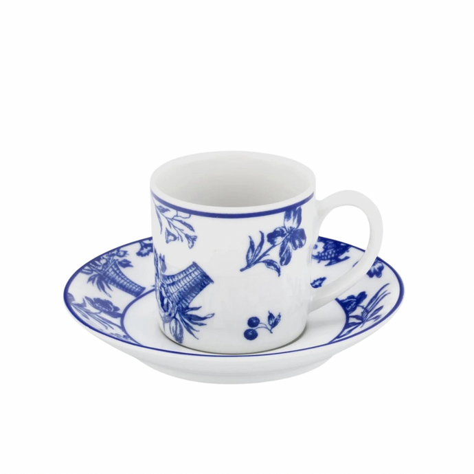 Chintz Azul Coffee Cup & Saucer, Set of 4