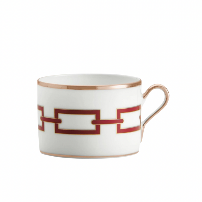 Catene Scarlatto Tea Cup & Saucer, Set of 2