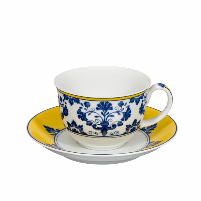 Castelo Branco Teacup & Saucer, Set of 4