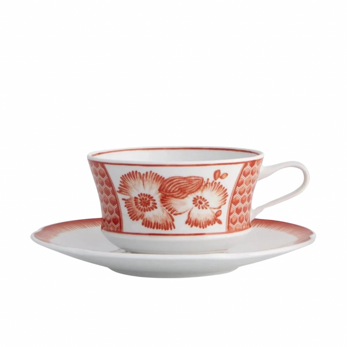 Coralina Tea Cup & Saucer, Set of 4
