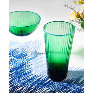 Striped Emerald Tumbler, Set of 2