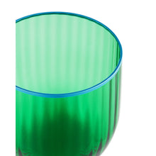 Load image into Gallery viewer, Striped Emerald Water Glass, Set of 2