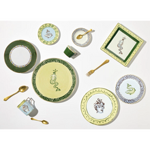 Load image into Gallery viewer, Il Viaggio Di Nettuno Pine Green Tea Cup &amp; Saucer, Set of 2