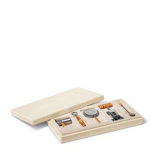 Shagreen Cream Bar Tools Set