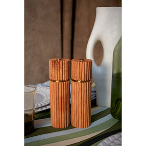 Ionic Natural Oak Salt & Pepper Mill, Set of 2