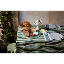 Load image into Gallery viewer, Linen Sateen Landscape Blue &amp; Green Tablecloth