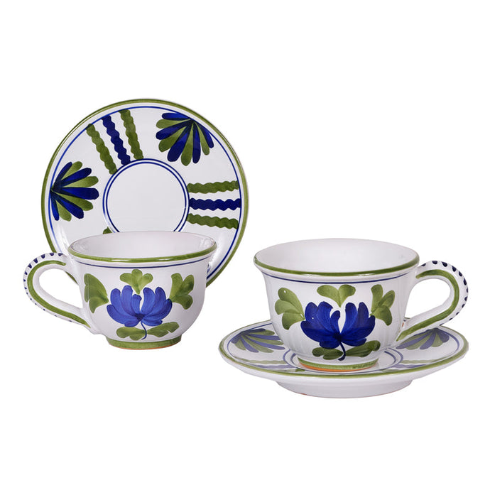 Blossom Blue Tea Cup & Plate, Set of 2