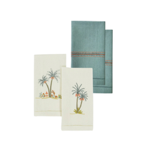 Load image into Gallery viewer, Luxor Palm Tree &amp; Cherry Blossom Guest Towels, Curated Set