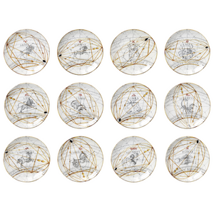 Zodiac Astrology Signs Dinner Plate, Set of 12